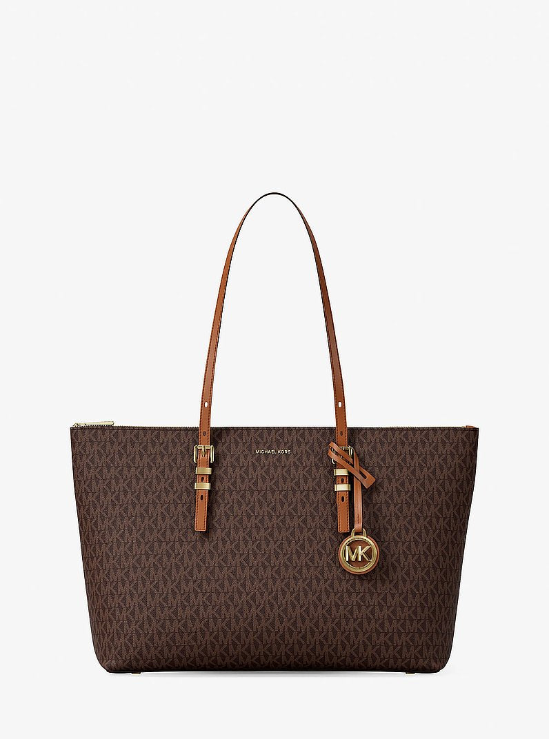 Michael Kors Quinn Large Signature Logo Tote Bag BRN/ACORN