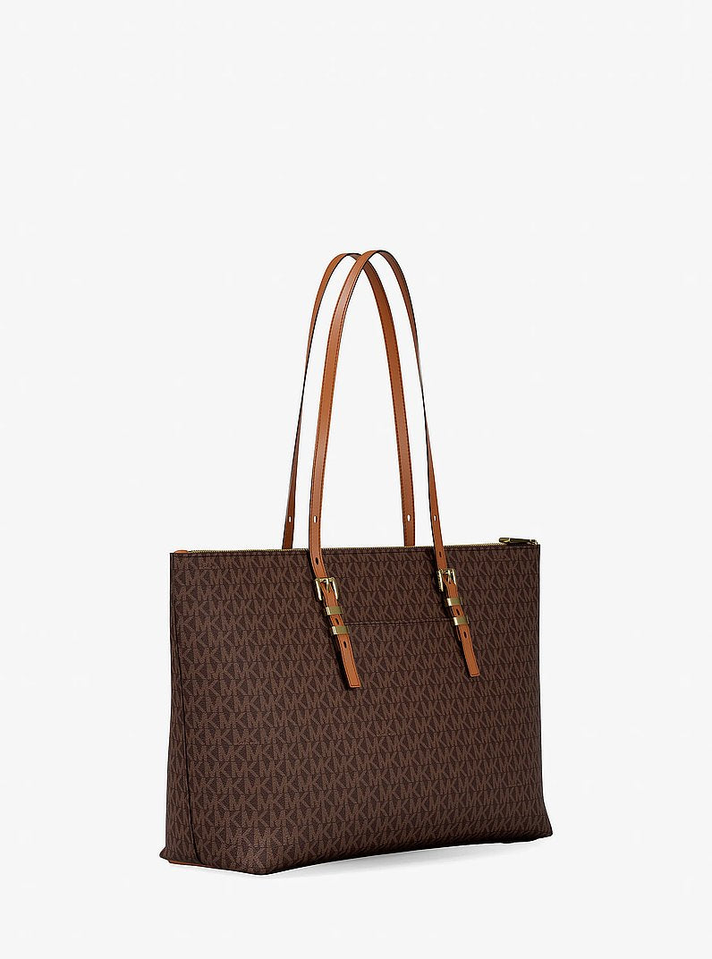 Michael Kors Quinn Large Signature Logo Tote Bag BRN/ACORN