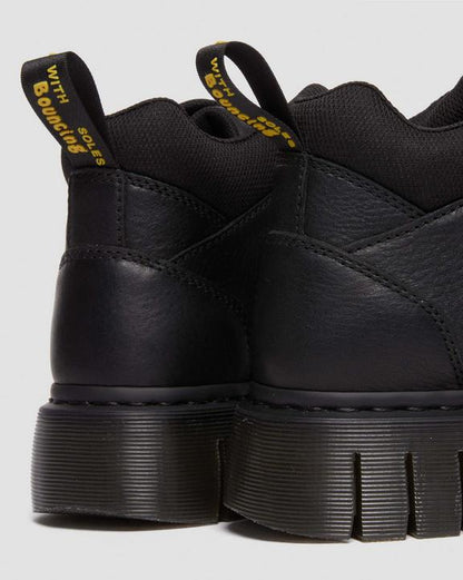 Dr. Martens Woodard Grizzly Leather Low Casual Boots Black - Womens