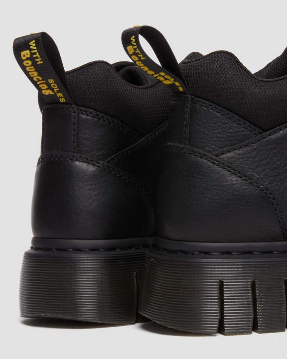Dr. Martens Woodard Grizzly Leather Low Casual Boots Black - Womens