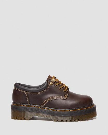 Dr. Martens 8053 Arc Crazy Horse Leather Platform Casual Shoes Dark Brown - Womens