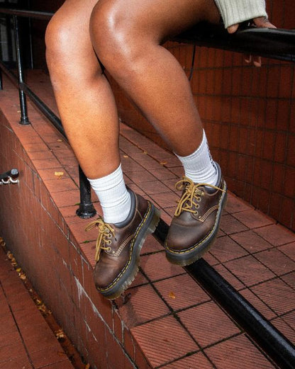Dr. Martens 8053 Arc Crazy Horse Leather Platform Casual Shoes Dark Brown - Mens
