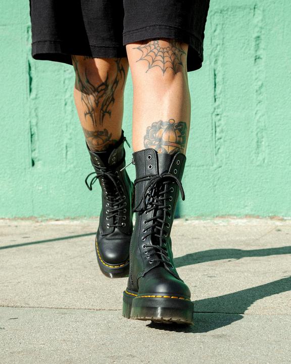 Dr. Martens 1B99 Pisa Leather Mid Calf Lace Up Boots Black - Womens