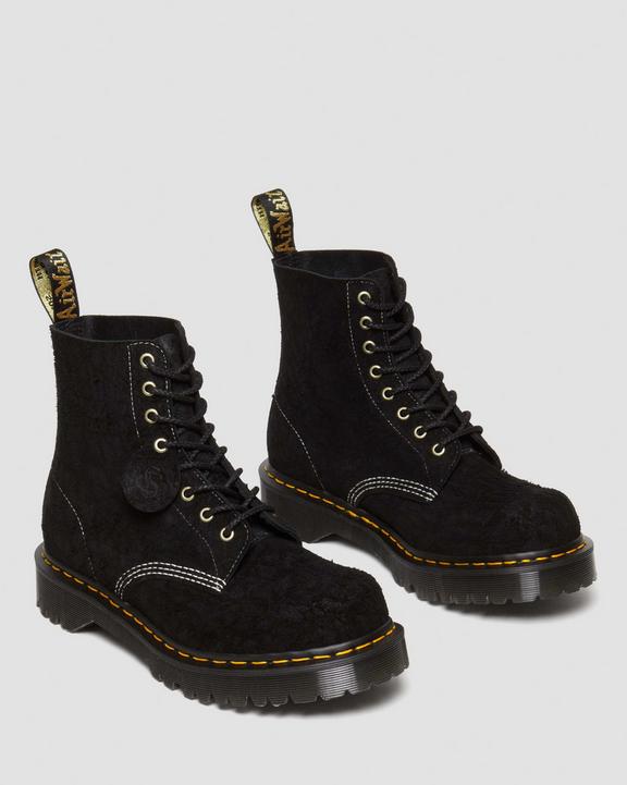Dr Martens 1460 Made In England Emboss Suede Lace Up Boots - Black