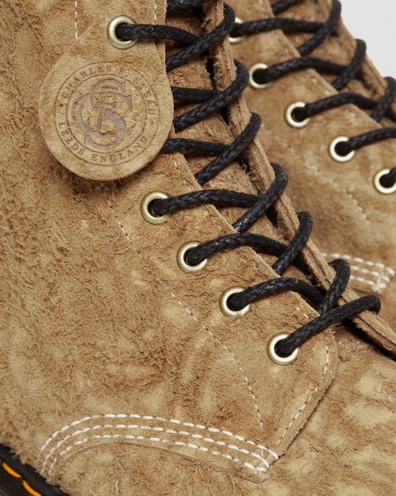 Dr Martens 1460 Made In England Emboss Suede Lace Up Boots - Savannah Tan
