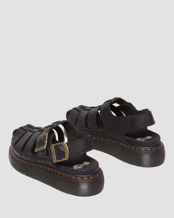Dr Martens Wrenlie Grizzly Leather Fisherman Sandals - Black