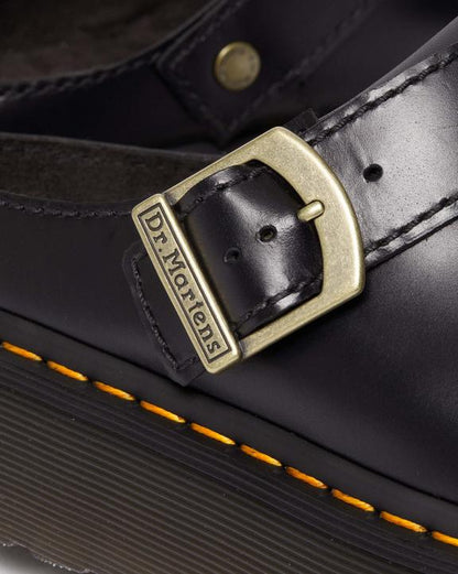 Dr Martens Laketen Atlas Leather Slingback Platform Mules - Black Atlas