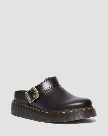 Dr Martens Laketen Atlas Leather Slingback Platform Mules - Black Atlas