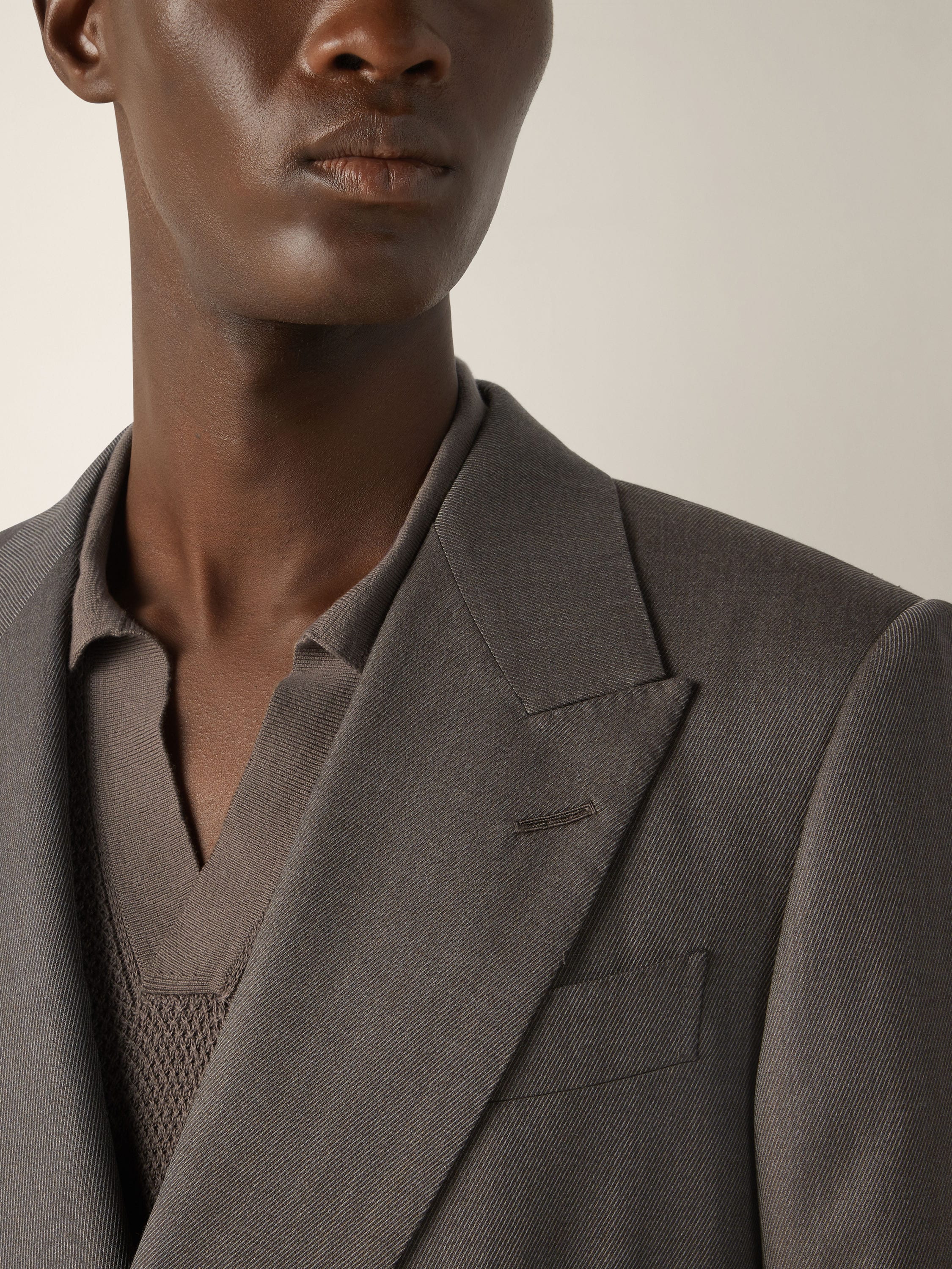 Zegna Dark Taupe 15Milmil15 Wool And Silk Jacket
