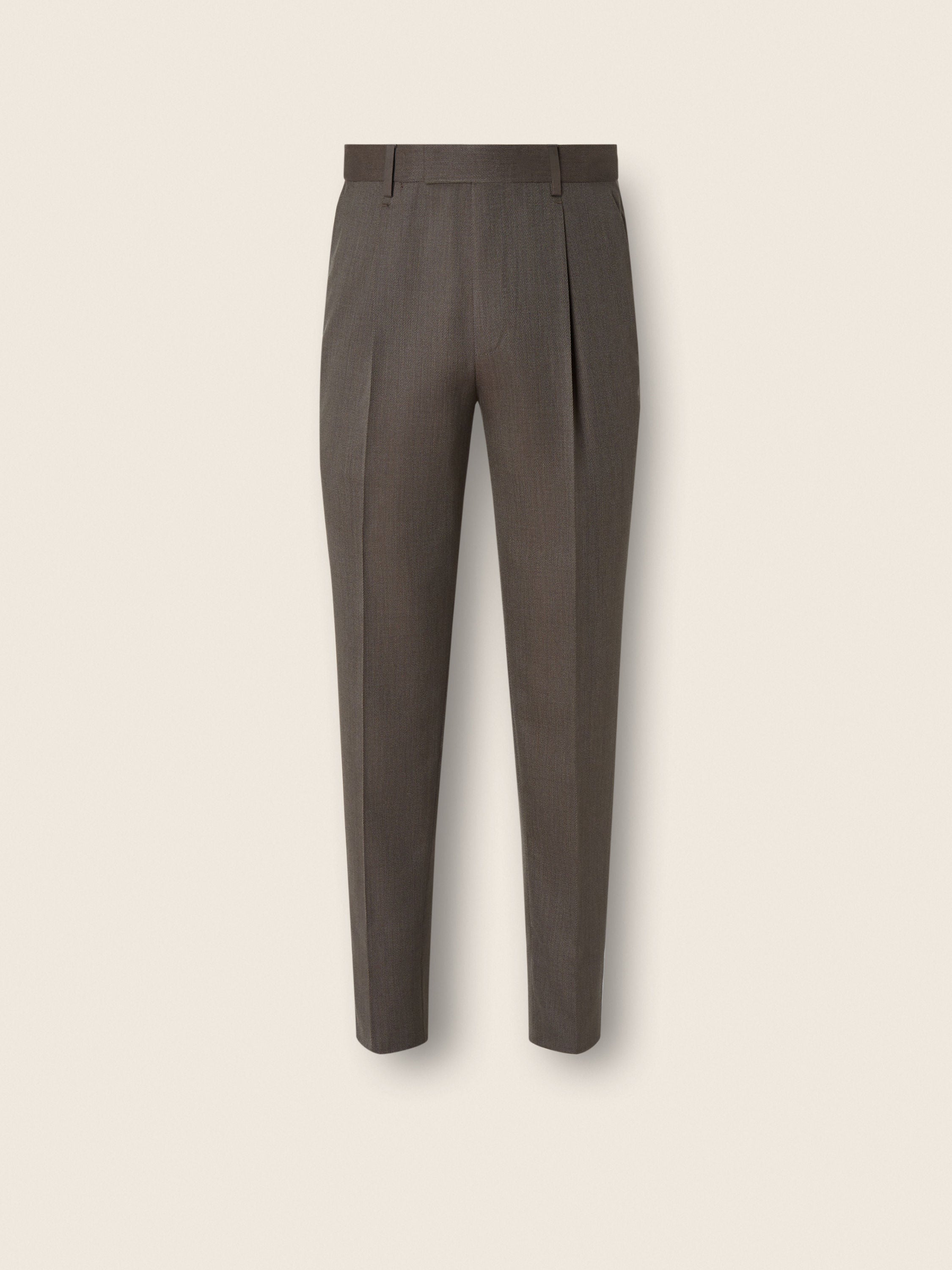 Zegna Dark Taupe 15Milmil15 Wool And Silk Pants