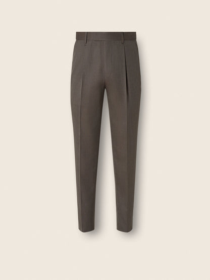 Zegna Dark Taupe 15Milmil15 Wool And Silk Pants