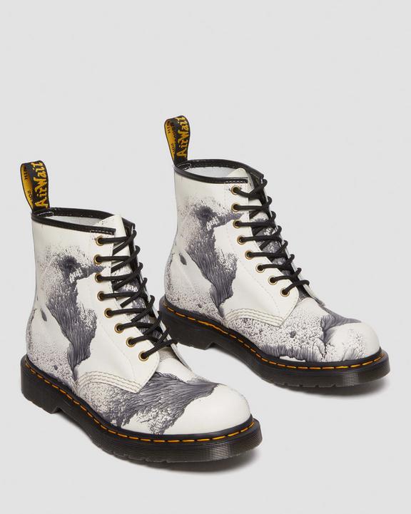 Dr. Martens 1460 Tate 'Decalcomania' Backhand Leather Lace Up Boots Multi - Womens