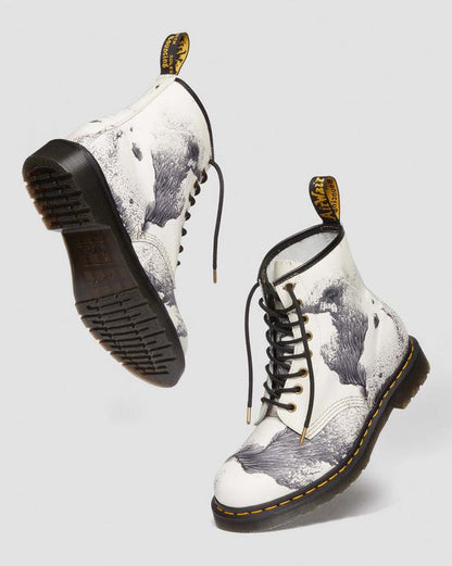 Dr. Martens 1460 Tate 'Decalcomania' Backhand Leather Lace Up Boots Multi - Womens