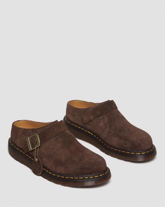 Dr. Martens Isham Desert Oasis Suede Mules Dark Brown - Mens