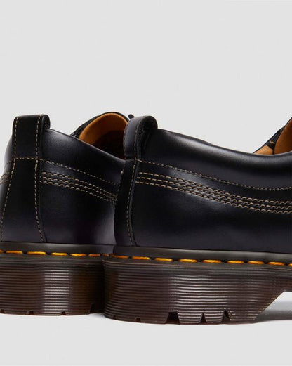 Dr Martens Lowell Leather Moc Toe Shoes - Black