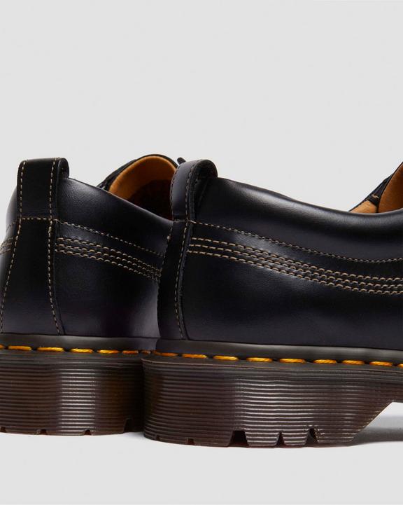 Dr Martens Lowell Leather Moc Toe Shoes - Black