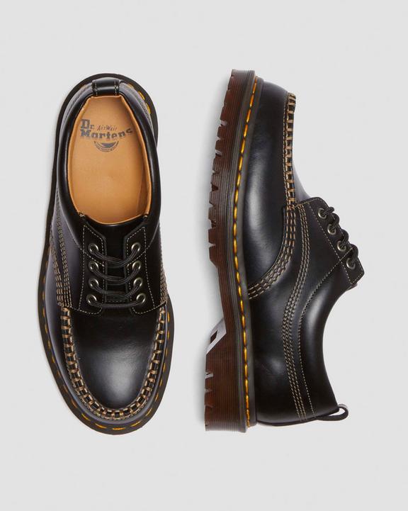 Dr Martens Lowell Leather Moc Toe Shoes - Black
