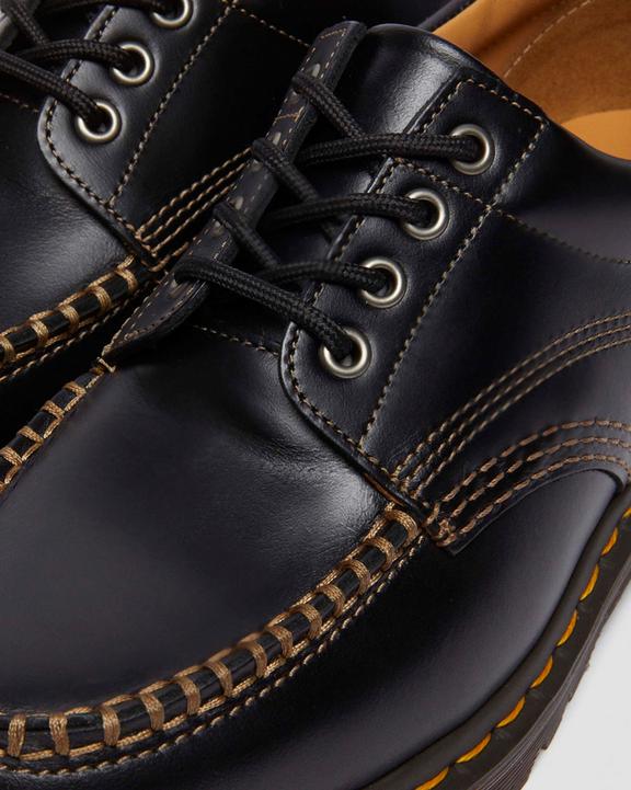 Dr. Martens Lowell Leather Moc Toe Shoes Black - Womens