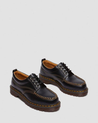 Dr Martens Lowell Leather Moc Toe Shoes - Black