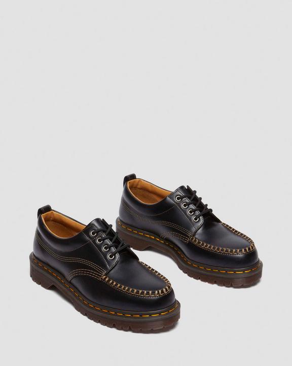Dr Martens Lowell Leather Moc Toe Shoes - Black