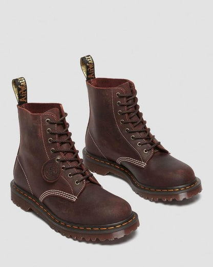Dr. Martens 1460 Made In England Wax Commander Lace Up Boots Brown - Mens