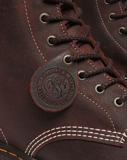1460 Made In England Wax Commander Lace Up Boots - Brown - Mens
