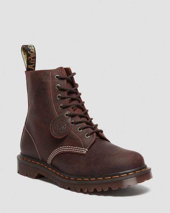 1460 Made In England Wax Commander Lace Up Boots - Brown - Mens