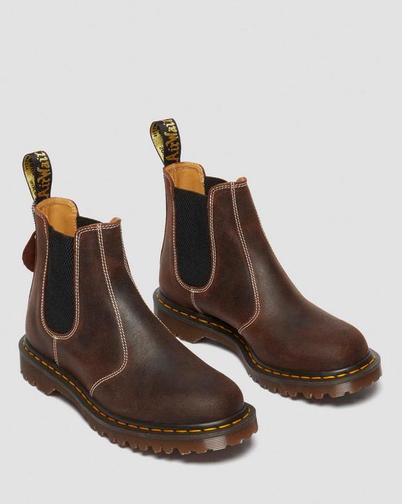 Dr. Martens 2976 Made In England Wax Commander Chelsea Boots Brown - Womens