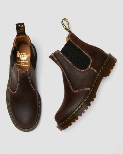 Dr. Martens 2976 Made In England Wax Commander Chelsea Boots Brown - Mens
