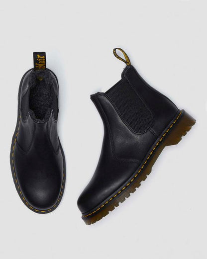Dr. Martens 2976 Grizzly Fleece Lined Chelsea Boots Black - Womens