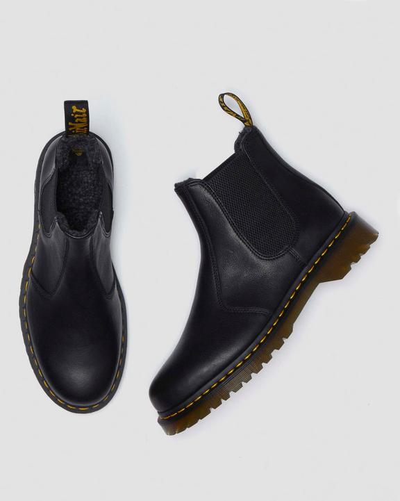 Dr. Martens 2976 Grizzly Fleece Lined Chelsea Boots Black - Womens