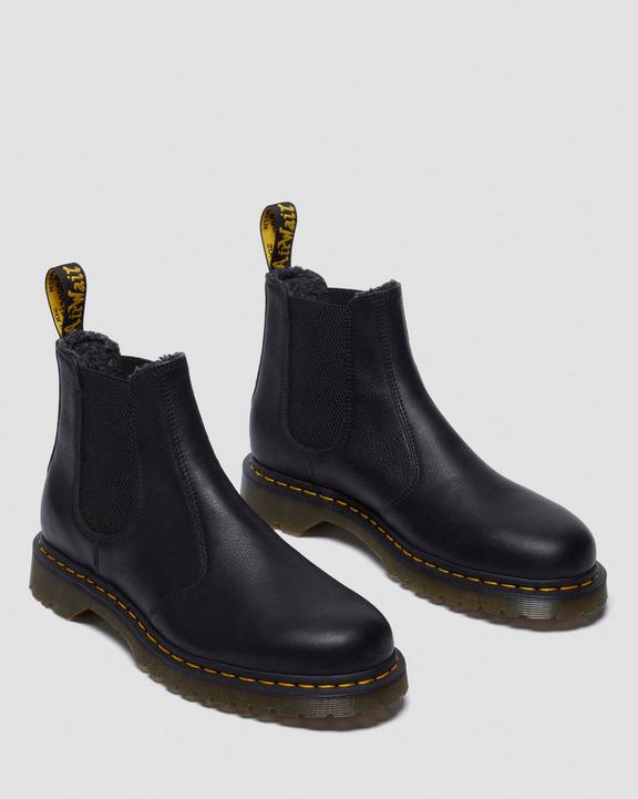 Dr. Martens 2976 Grizzly Fleece Lined Chelsea Boots Black - Womens
