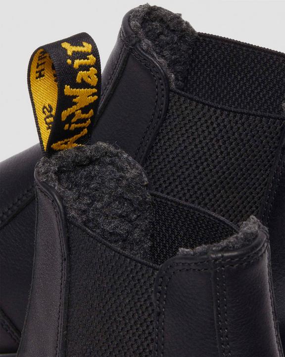 Dr. Martens 2976 Grizzly Fleece Lined Chelsea Boots Black - Womens