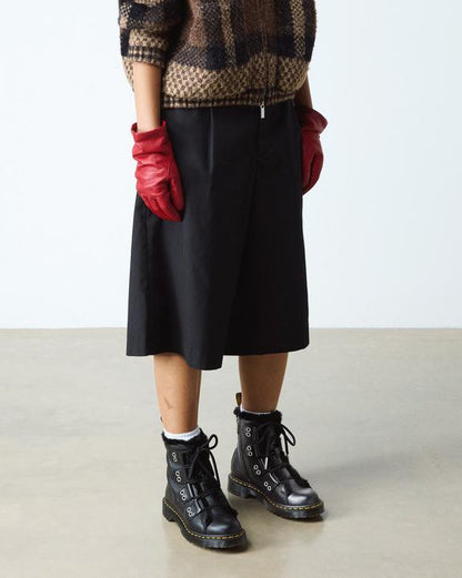 Dr Martens Faux Fur Lined Leather Lace Up Boots - Black