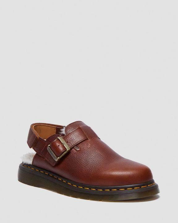 Dr. Martens Jorge Ii Ambassador Faux Fur Lined Slingback Mules Cashew - Womens