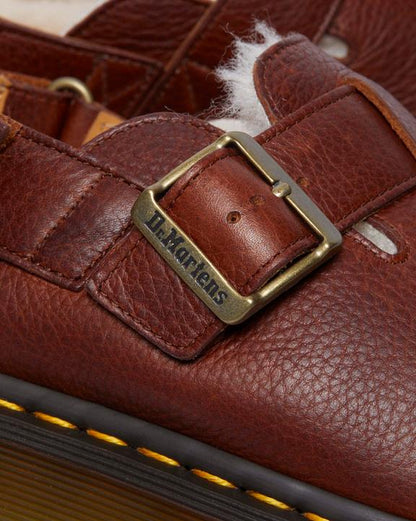 Dr Martens Jorge Ii Ambassador Faux Fur Lined Slingback Mules - Cashew