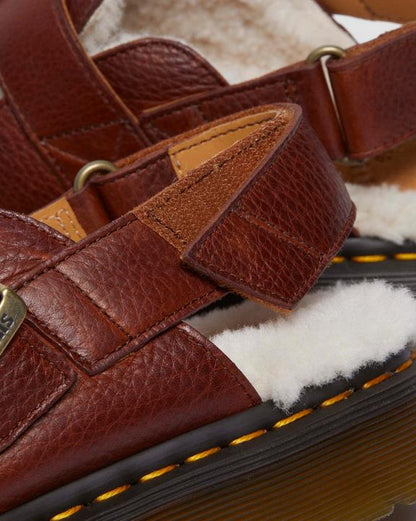 Dr Martens Jorge Ii Ambassador Faux Fur Lined Slingback Mules - Cashew