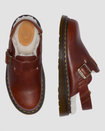 Dr Martens Jorge Ii Ambassador Faux Fur Lined Slingback Mules - Cashew