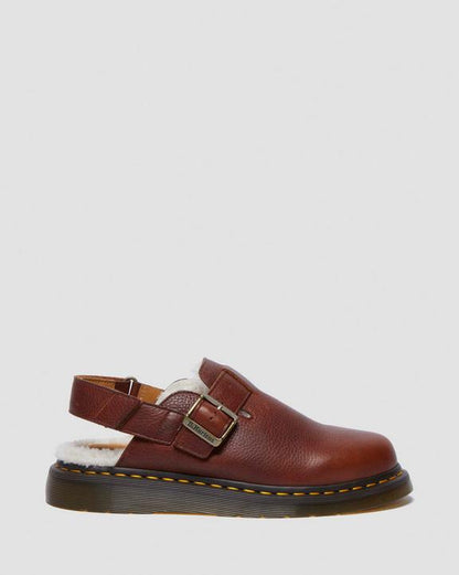 Dr Martens Jorge Ii Ambassador Faux Fur Lined Slingback Mules - Cashew