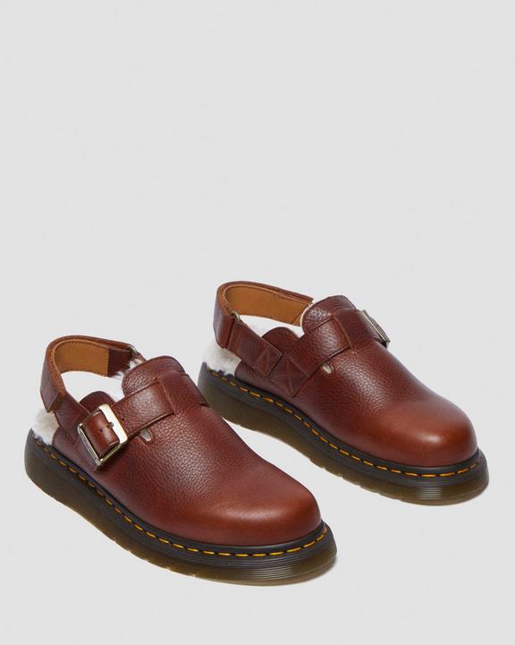 Dr. Martens Jorge Ii Ambassador Faux Fur Lined Slingback Mules Cashew - Womens