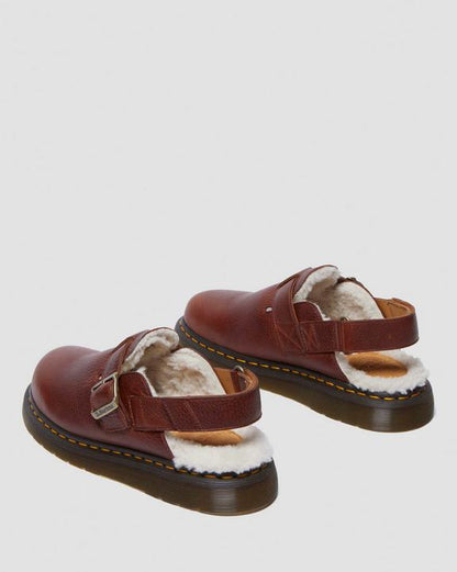 Dr. Martens Jorge Ii Ambassador Faux Fur Lined Slingback Mules Cashew - Womens