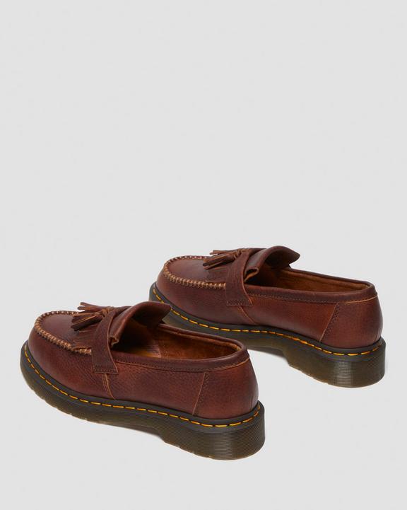 Dr. Martens Adrian Yellow Stitch Ambassador Leather Loafers Cashew - Womens
