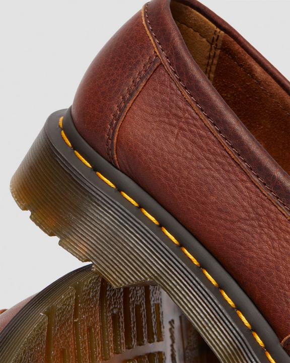Dr. Martens Adrian Yellow Stitch Ambassador Leather Loafers Cashew - Womens