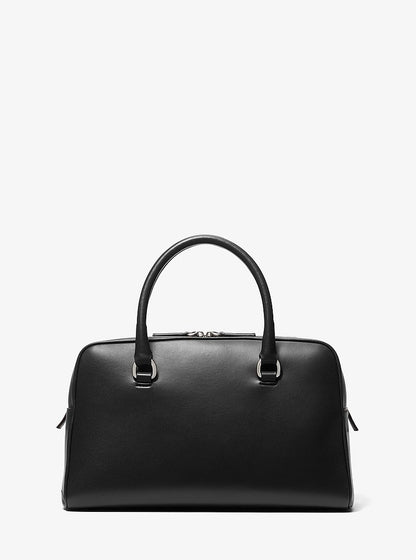 Kasia Medium Leather Satchel Black Black