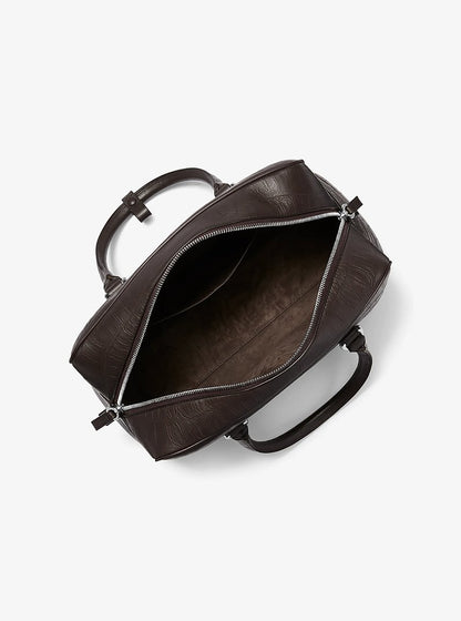 Kasia Medium Crocodile Embossed Leather Satchel Chocolate Chocolate