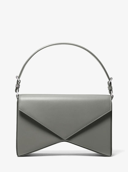 Manhatta Large Leather Bag Pewter Pewter