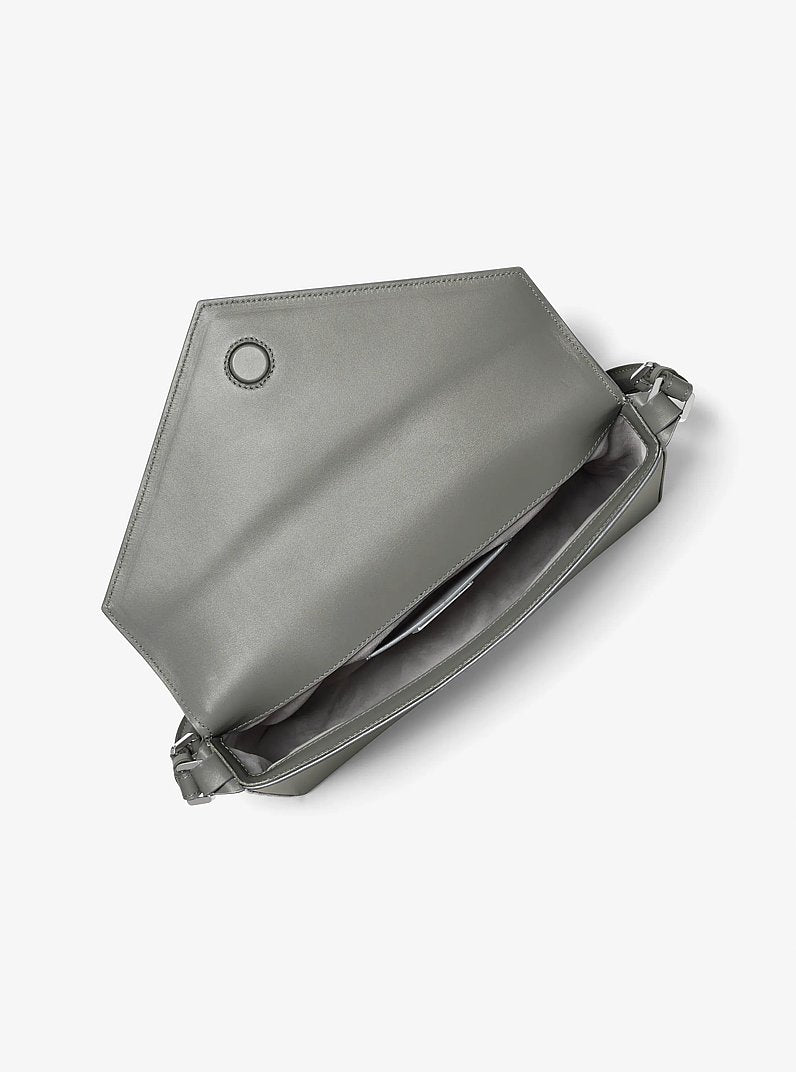 Manhatta Large Leather Bag Pewter Pewter