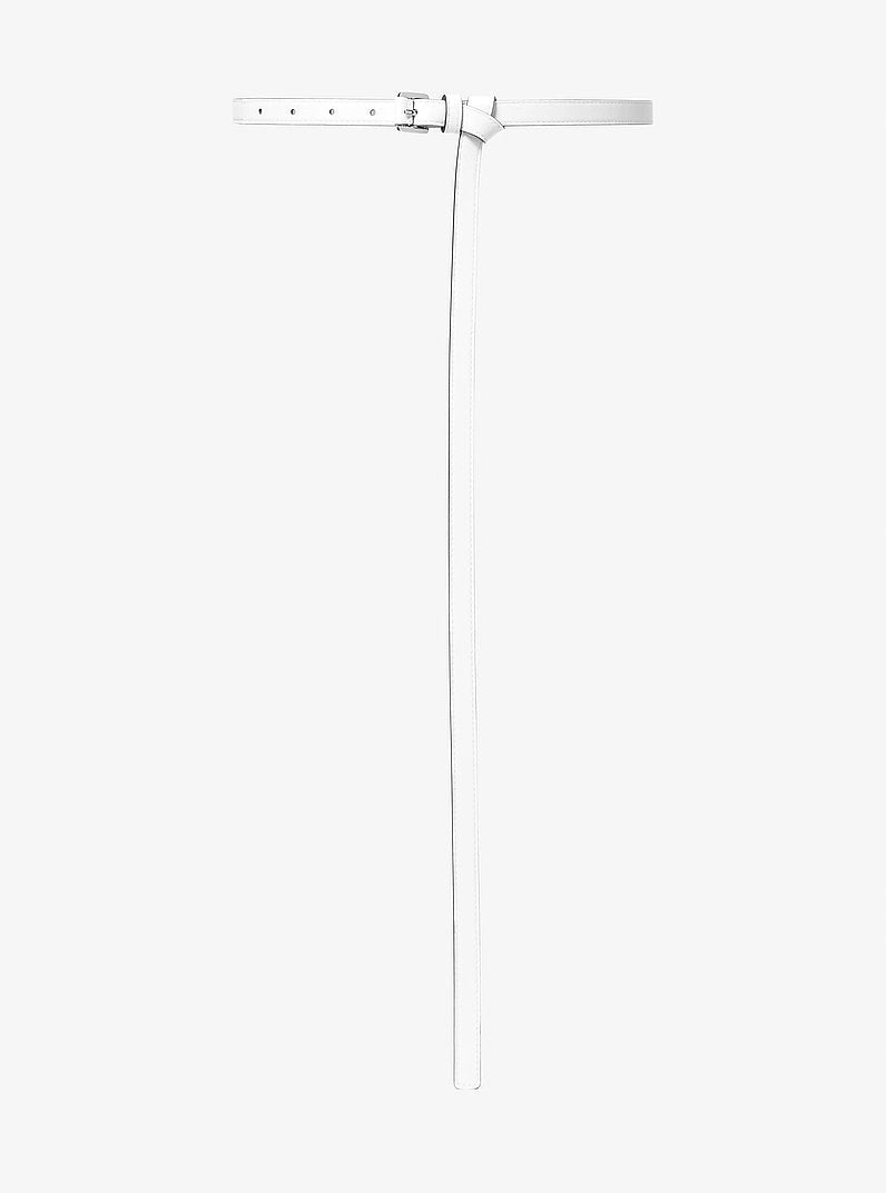 Michael Kors Caroyln Leather Waist Belt OPTIC WHITE