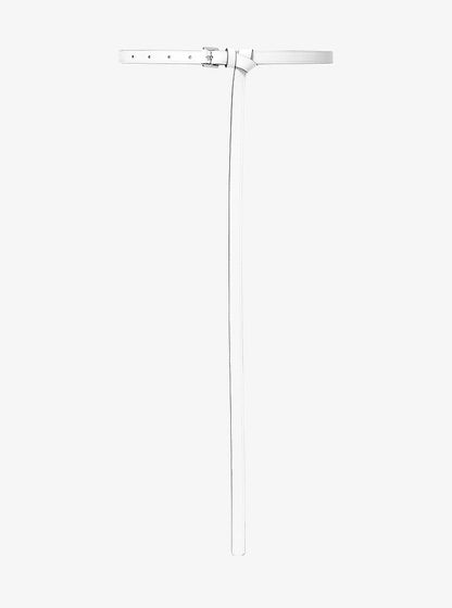 Michael Kors Caroyln Leather Waist Belt OPTIC WHITE