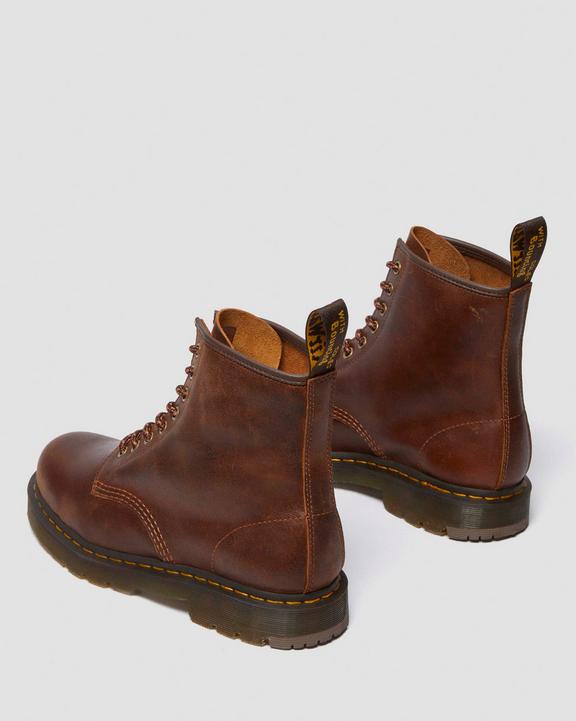1460 Slip Resistant Leather Lace Up Boots - Dark Tan - Mens